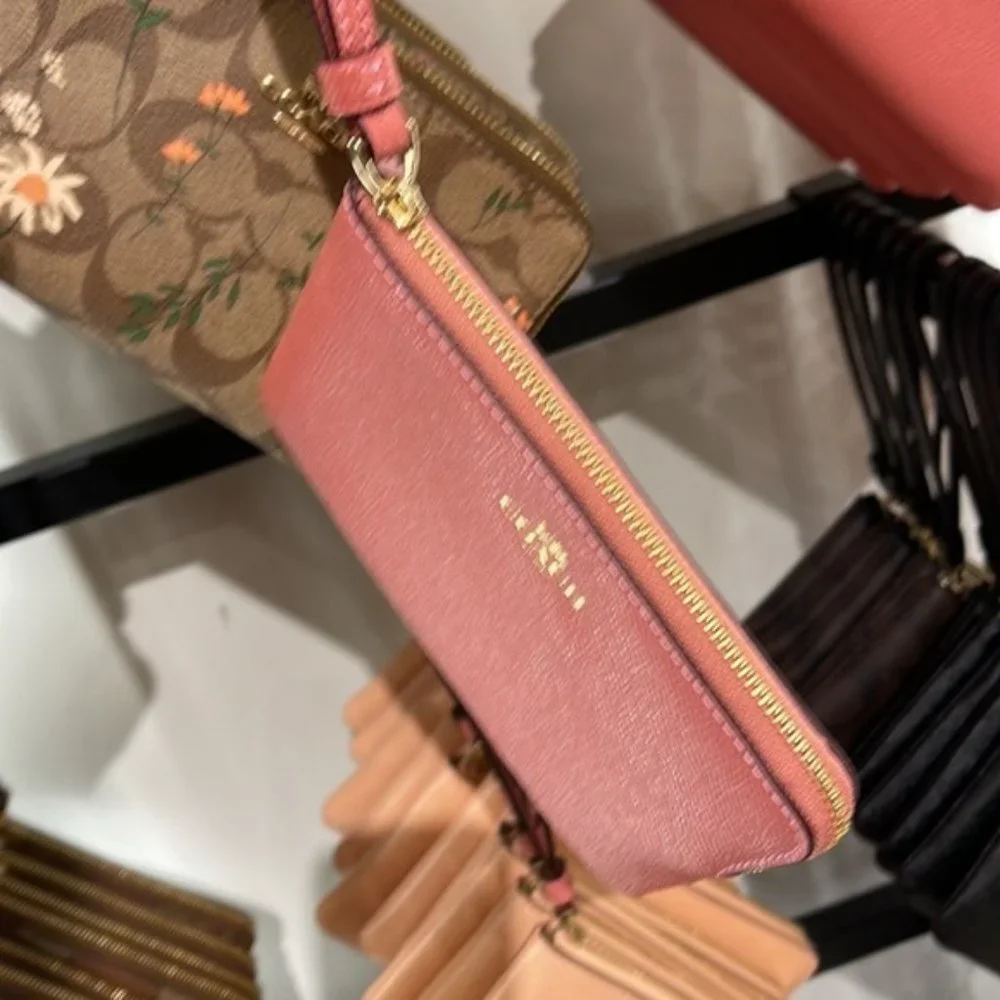 Coach Corner Zip Wristlet Gold / NWT